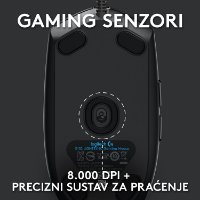 Miška LOGITECH Gaming G102 Lightsync, optična, 8000dpi, črna, USB