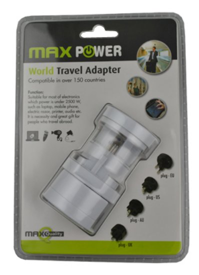 Potni adapter MAXPOWER WP-3UT, beli