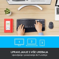 Tipkovnica + miška LOGITECH MK850 Wireless Desktop, brezžična, črna, Unifying receiver USB