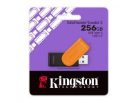 USB 3.2 pomnilniški ključek FLASH DRIVE, 256 GB, KINGSTON DataTraveler Exodia S DTXS/256GB, črno/oranžen