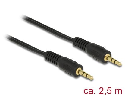 Kabel DELOCK, audio, 3.5mm (M) na 3.5mm (M), 2.5m