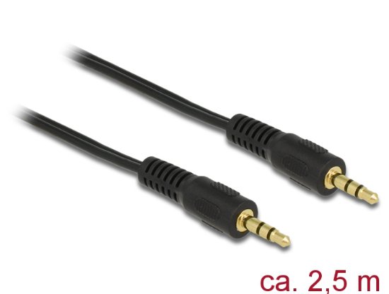 Kabel DELOCK, audio, 3.5mm (M) na 3.5mm (M), 2.5m