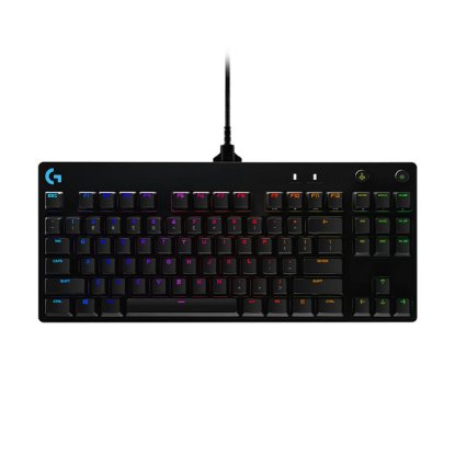 Tipkovnica LOGITECH G Pro TKL, GX Blue, mehančna, RGB, črna, USB