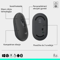 Tipkovnica + miška LOGITECH POP Icon Combo, brezžična, US Layout, BT, sivo-zelena