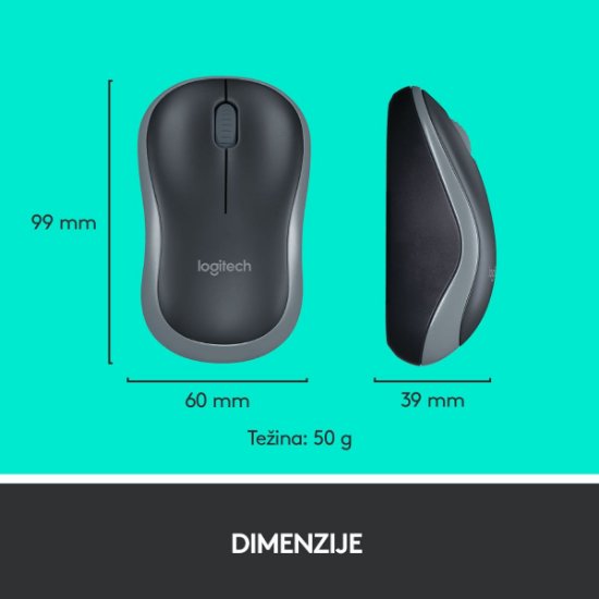 Tipkovnica + miš LOGITECH MK270 Wireless Desktop, bežična, črna, USB