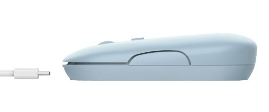 Miška TRUST Puck, optična, brezžična, BT, 1600dpi, modra