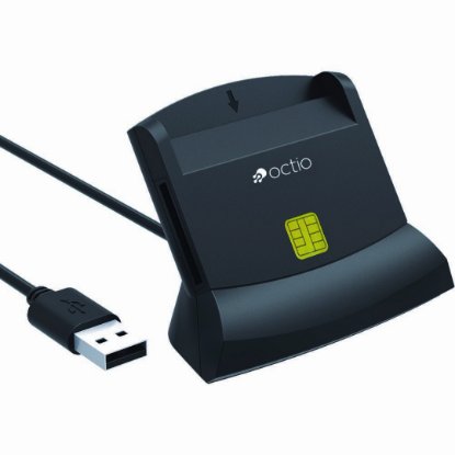 bralnik pametnih i memorijskih kartica OCTIO R303A, uspravni, SD i MicroSD, SIM, USB-A, crni