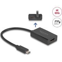Adapter DELOCK, USB-C (M) na HDMI (Ž), črn