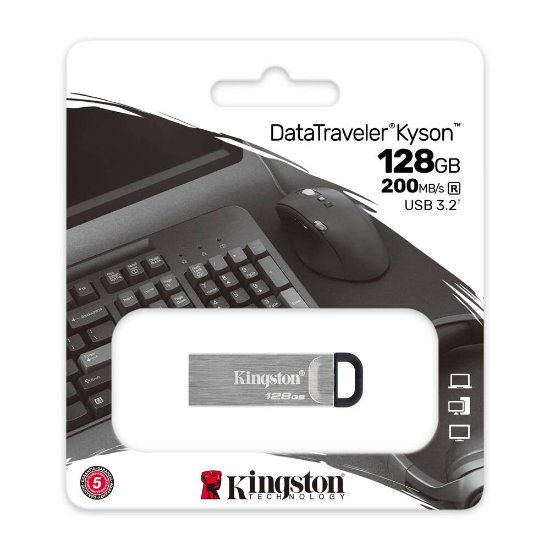 USB ključek 3.2 FLASH DRIVE, 128GB, KINGSTON DataTraveler Kyson DTKN/128GB, srebrni
