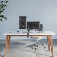 Stojalo za monitor MANHATTAN 461597, za dva monitora, stolni, 17" do 32", črn