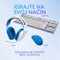 slušalke LOGITECH Gaming G335, bijelo-modre