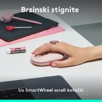 Tipkovnica + miška LOGITECH POP Icon Combo, brezžična, US Layout, BT, rozo-bela