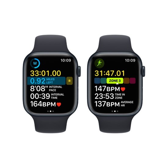 Pametna ura Apple Watch S8 GPS, 45mm Midnight Aluminium Case with Midnight Sport Band - Regular