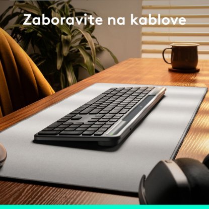 Tipkovnica LOGITECH Signature Slim Solar+, brezžična, bluetooth, črna