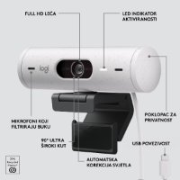 Web kamera LOGITECH Brio 500, bela