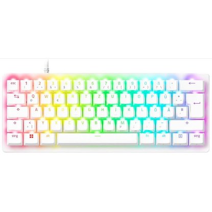 Tipkovnica RAZER Huntsman V3 Pro Mini White Edition, Analog Switch, RGB, US Layout, USB, bela