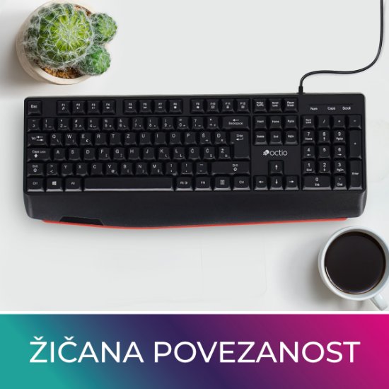Tipkovnica OCTIO K201U, črna, USB