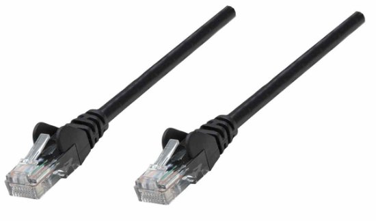 Kabel INTELLINET, patch CAT6, U/UTP, črn, 10m
