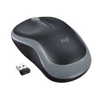 Miška LOGITECH M185, optična, brezžična, 1000dpi, crno-siva