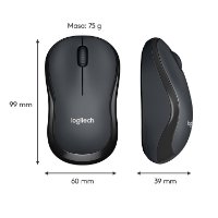 Miška LOGITECH M220 Silent, optična, brezžična, črna, USB