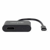 Adapter MANHATTAN, USB-C (M) na HDMI (Ž), USB-C PD, črni