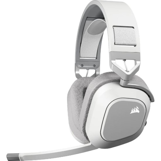 slušalke CORSAIR HS80 Max Wireless, brezžične, mikrofon, bele