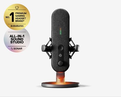 Mikrofon STEELSERIES Alias, USB-C, RGB, črni