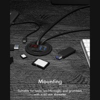 USB HUB ICY BOX IB-HUB1404, ugradbeni, USB-A na 2x USB-A 3.0, USB-C, SD/microSD