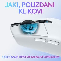 Miška LOGITECH Gaming G305 Lightspeed, brezžična, optična, 12000dpi, bela, USB