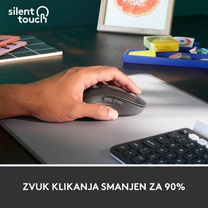 Miška LOGITECH M650 L, za levičarje, brezžična, optična, 4000dpi, USB, BT, črna