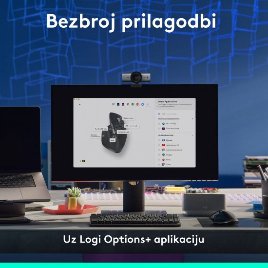 Miška LOGITECH MX Master 3S Performance, laserska, brezžična, BT, grafitna