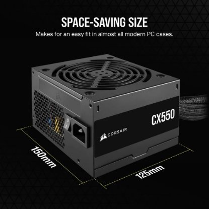 Napajlnik 550W, CORSAIR CX550, CP-9020277-EU, 120mm vent., 80+ Bronze