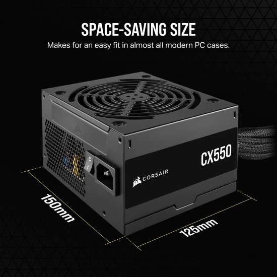 Napajlnik 550W, CORSAIR CX550, CP-9020277-EU, 120mm vent., 80+ Bronze