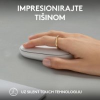 Miška LOGITECH M350s Pebble 2, optična, BT, bela