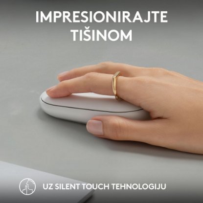 Miška LOGITECH M350s Pebble 2, optična, BT, bela