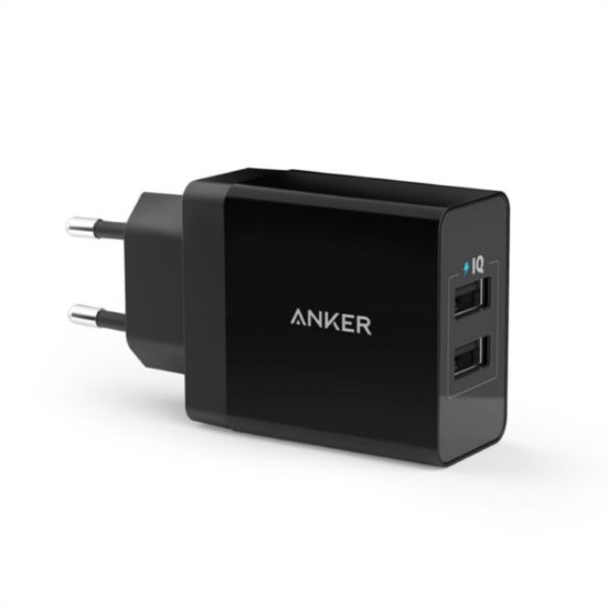 Polnilec ANKER PowerPort II 24W, A2021L11, 2x USB-A, črni