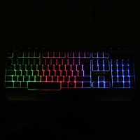 Tipkovnica EPOCH Tethys, Rainbow, membranska, črna, UK/SLO/HR layout, USB