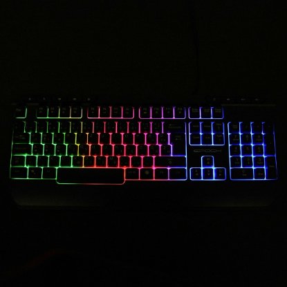 Tipkovnica EPOCH Tethys, Rainbow, membranska, črna, UK/SLO/HR layout, USB