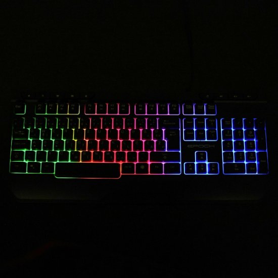 Tipkovnica EPOCH Tethys, Rainbow, membranska, črna, UK/SLO/HR layout, USB