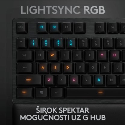 Tipkovnica LOGITECH Gaming G513 Carbon, RGB, mehanička, GX Brown Tactile, US layout, črna