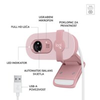Web kamera LOGITECH Brio 100, roza