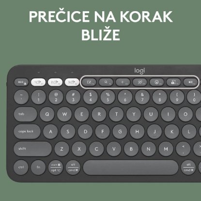 Tipkovnica LOGITECH Pebble Keys 2 K380S, BT, kompaktna, črna