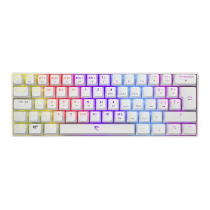 Tipkovnica WHITE SHARK GK-2022 Shinobi, RGB, smeđi switch, mehanička, UK layout, bela, USB