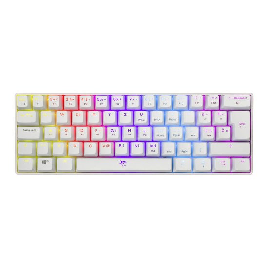 Tipkovnica WHITE SHARK GK-2022 Shinobi, RGB, smeđi switch, mehanička, UK layout, bela, USB