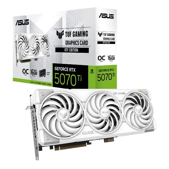 Grafična kartica ASUS GeForce RTX 5070 Ti OC TUF Gaming BTF White, 16GB GDDR7