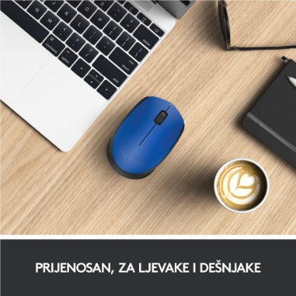 Miška LOGITECH M171, optična, brezžična, modra