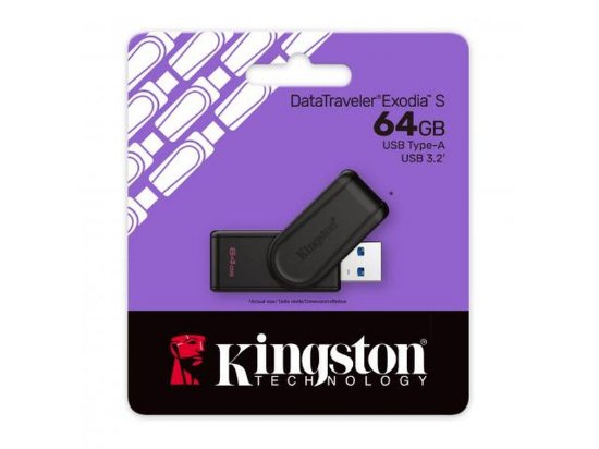 USB 3.2 pomnilniški ključek FLASH DRIVE, 64 GB, KINGSTON DataTraveler Exodia S DTXS/64GB, črna