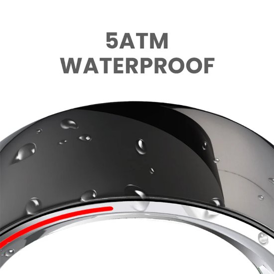 Pametni prstan HIFUTURE FutureRing S 57mm, spremljanje aktivnosti, srebrno-črn