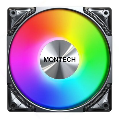Ventilator MONTECH Metal Pro 12 ARGB, PWM, 120mm, 2200 okr/min, RGB,  črni