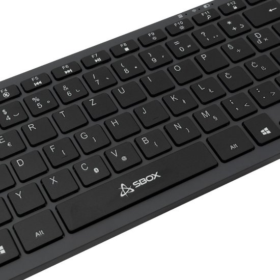 Tipkovnica SBOX BT-05, brezžična, BT, membranska, HR znaki, črna